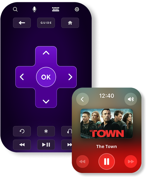 Streeme virtual remote interface with mobile playback controls